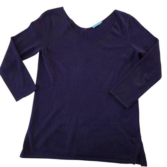 J. McLaughlin Womens Cotton Blend Pullover Sweater Navy Blue Size XS - Picture 10 of 10